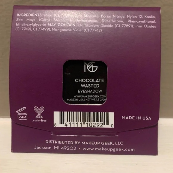 NWT Full Size! MAKEUP GEEK Square Matte Eyeshadow “CHOCOLATE WASTED” - Picture 2 of 10